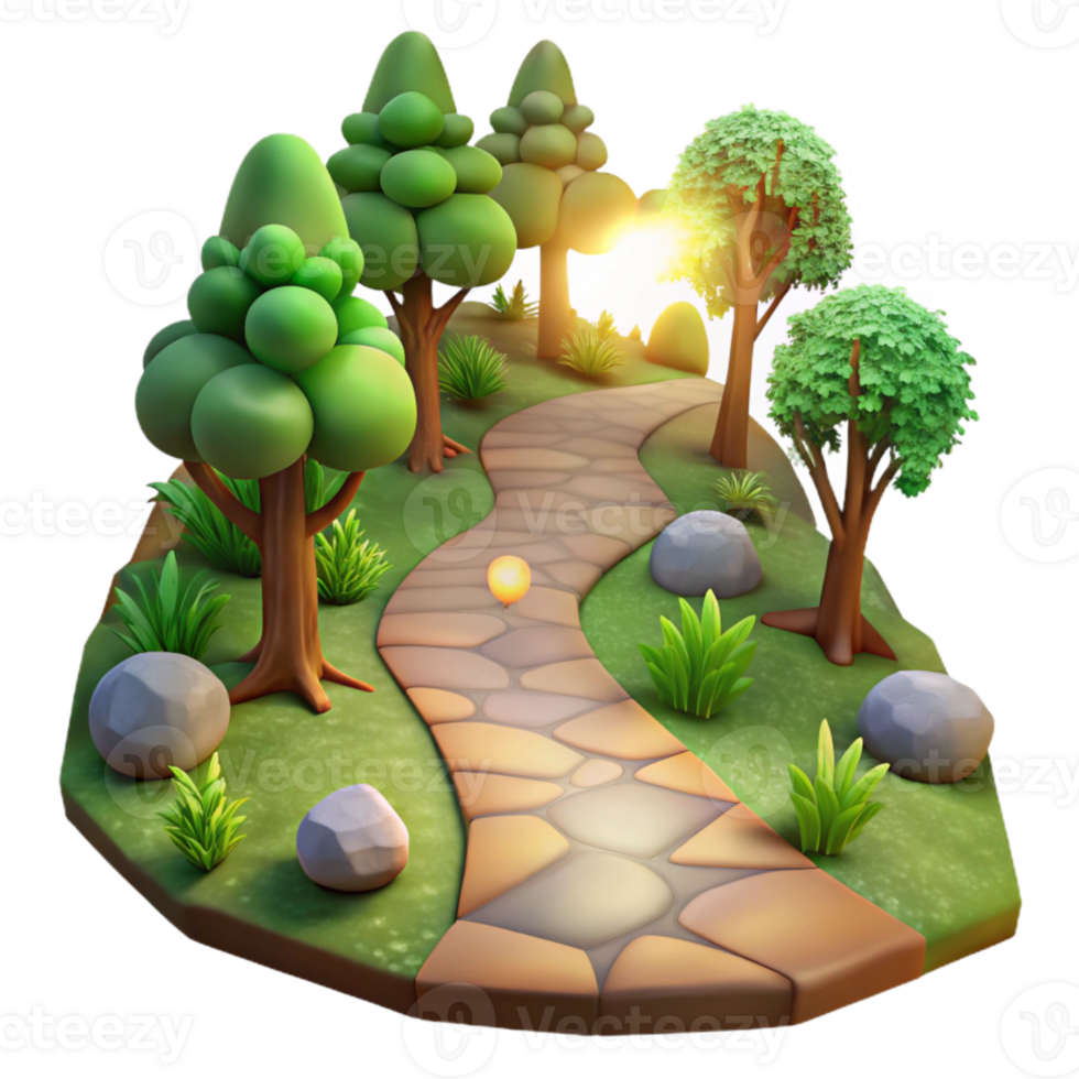 vibrant artistic Forest Path with Sunlight Transparent Background authentic png