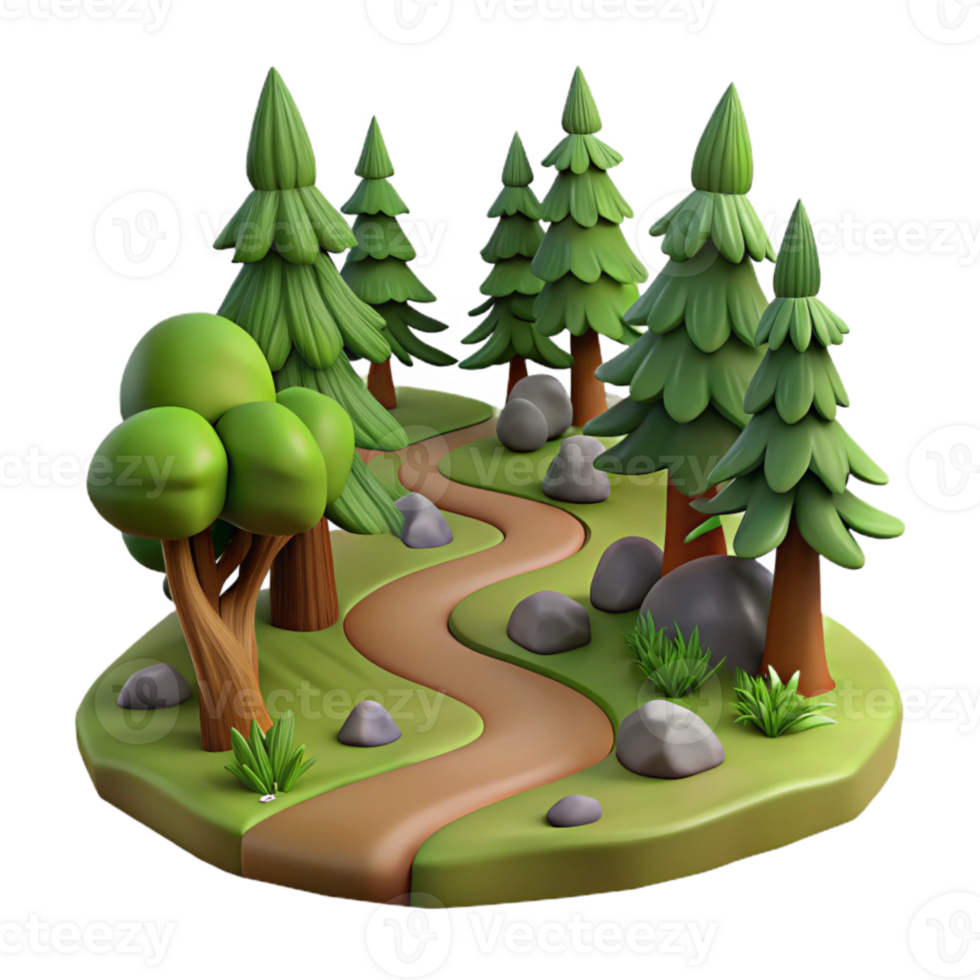 dramatic rustic Forest Path with Winding Trail Cutout high quality png