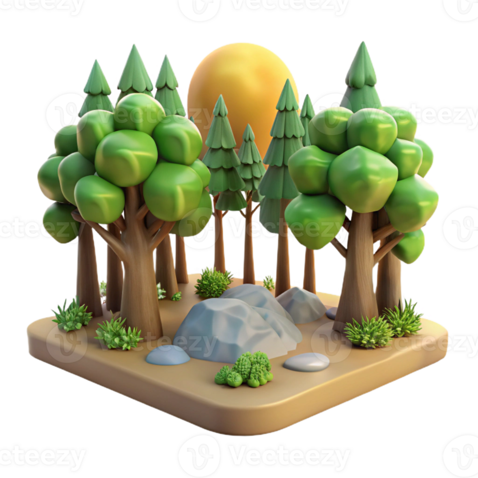 serene modern Forest Scene with Trees and Sunlight Transparent Background Cutout exclusive png