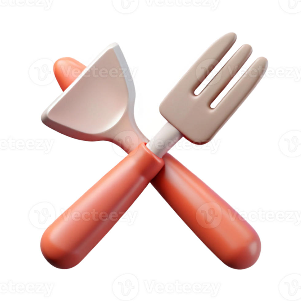 stunning classic Fork and Knife Crossed Cutout Transparent Background 4K png
