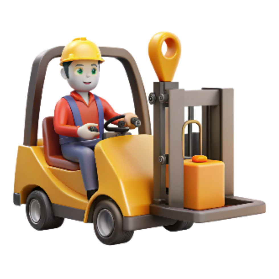 serene abstract Forklift Operator Driving Forward Cutout high resolution png