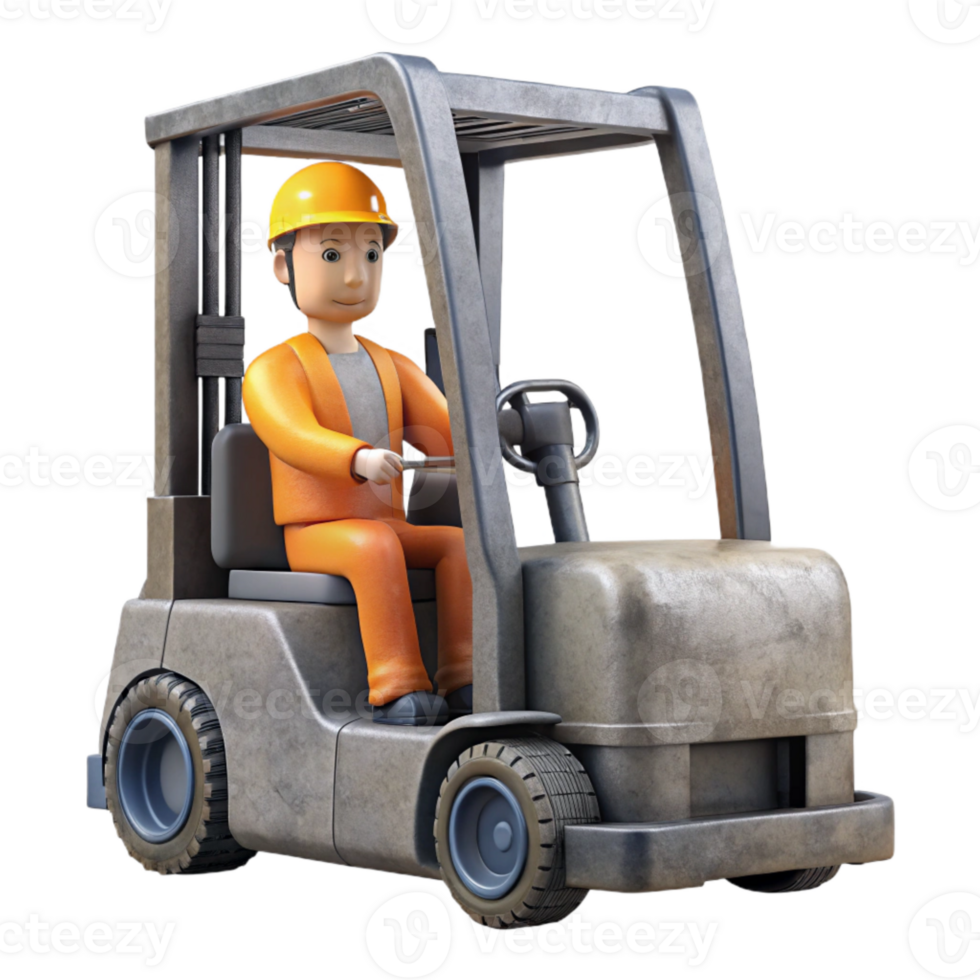 magnificent traditional Forklift Driver Silhouette Isolated 4K png