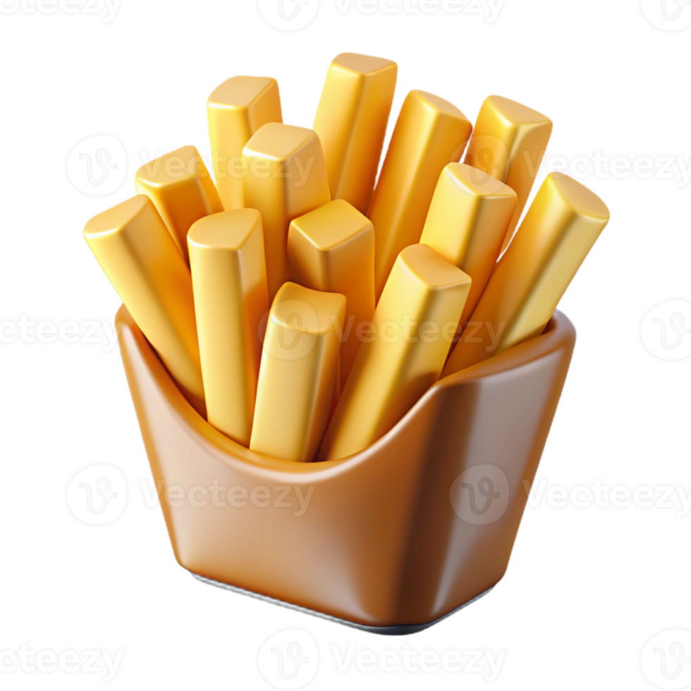 extraordinary rustic French Fries Cutout with Golden Color Transparent Background exclusive png
