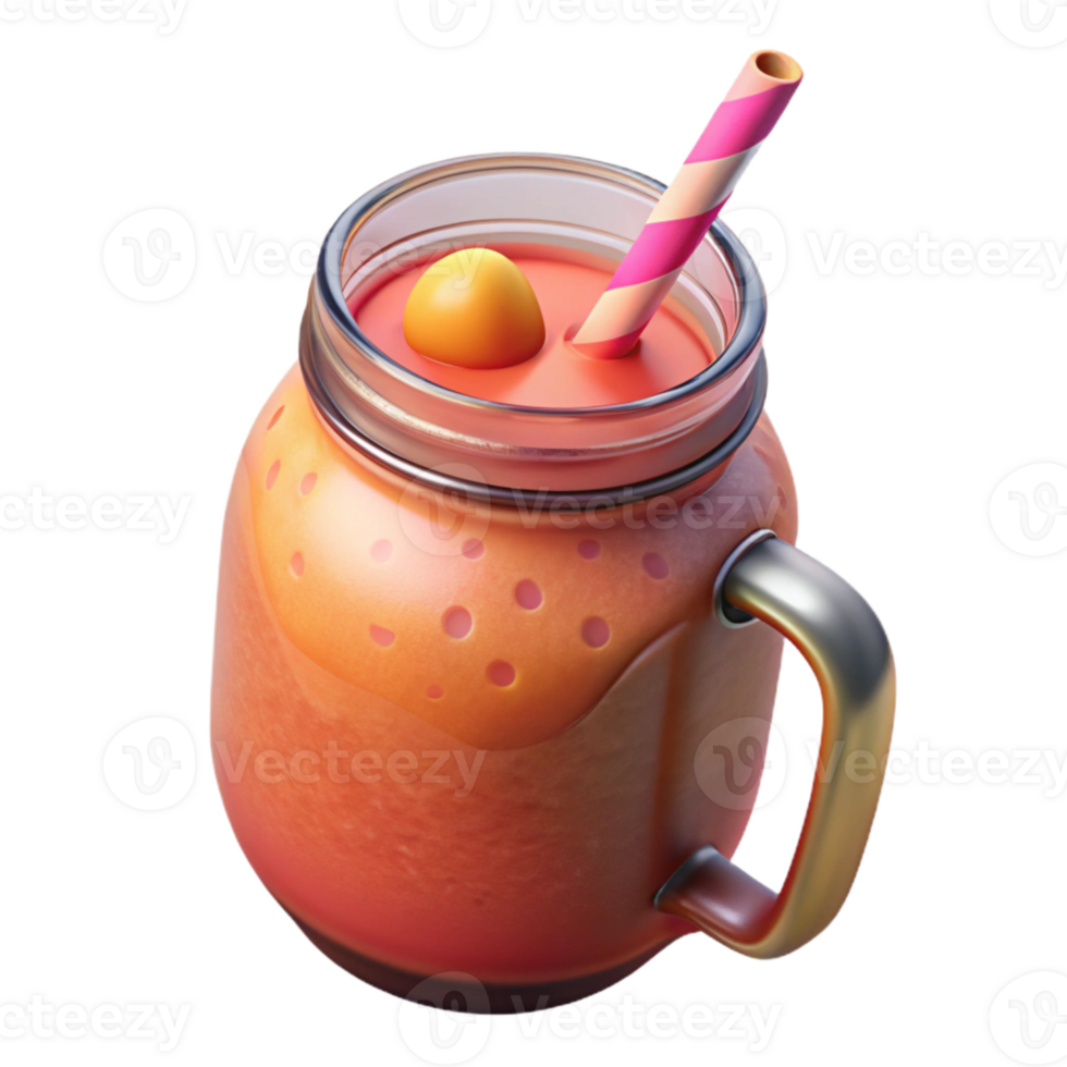 dramatic rustic Fresh Fruit Smoothie in Mason Jar Transparent Background 4K png