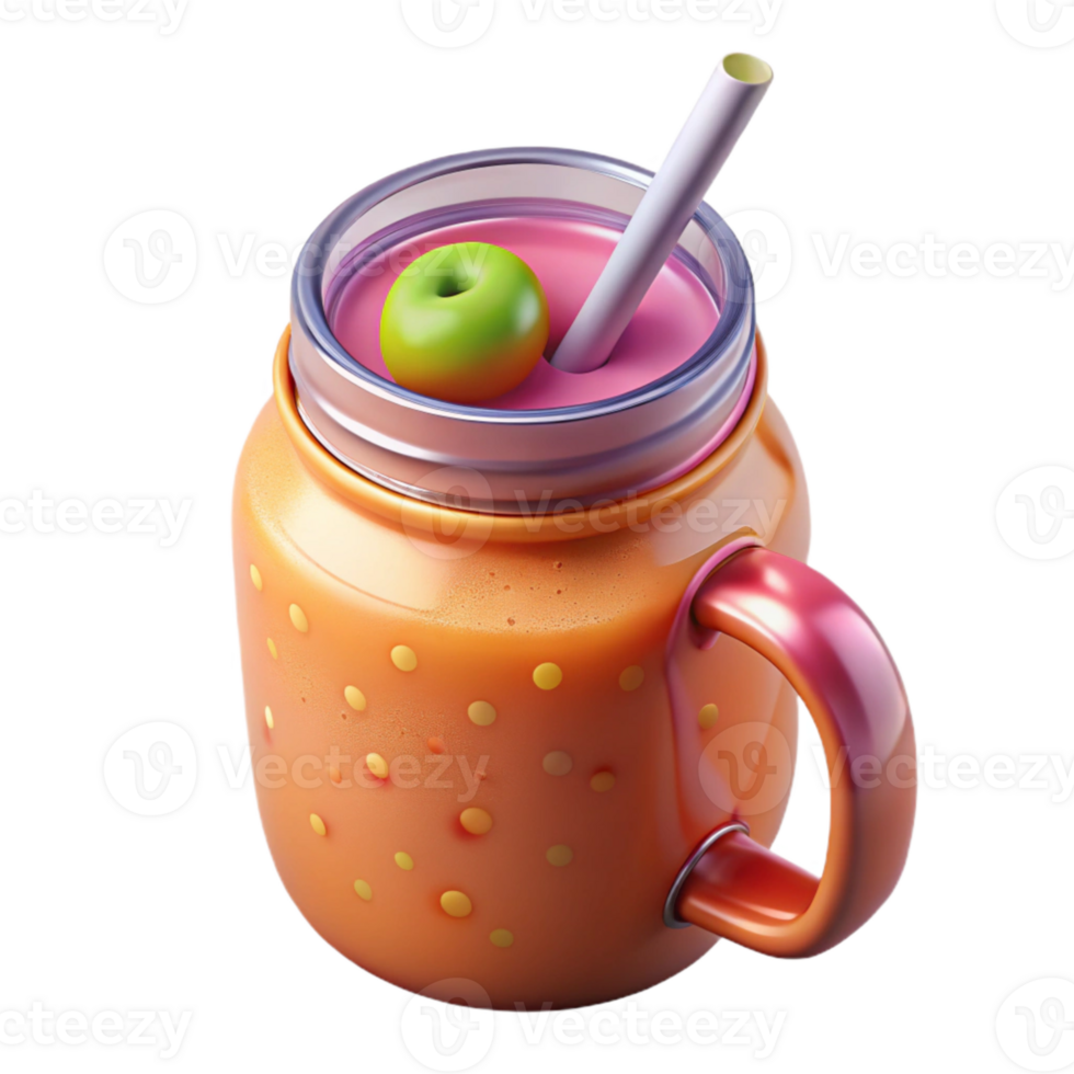 elegant abstract Fresh Fruit Smoothie in Mason Jar Transparent Background high resolution png