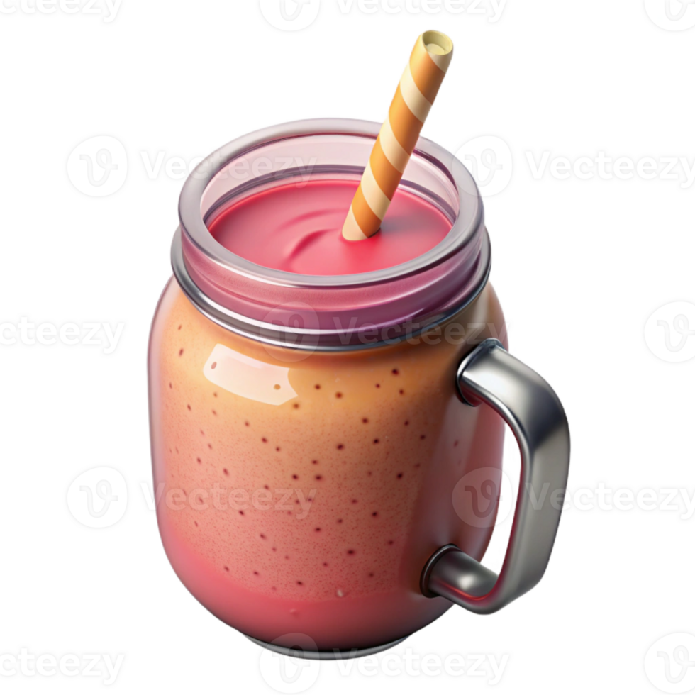 dramatic creative Fresh Fruit Smoothie in Mason Jar Transparent Background 4K png