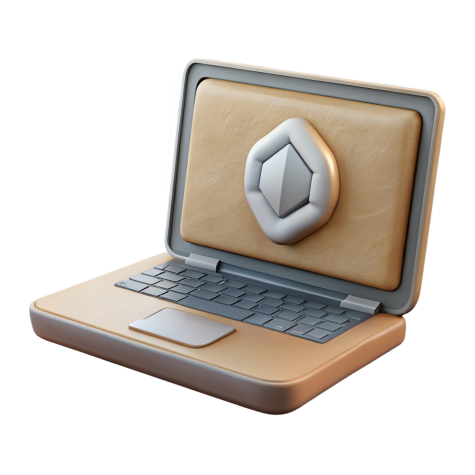 serene vintage Front View Closed Laptop with Company Logo Cutout high quality png