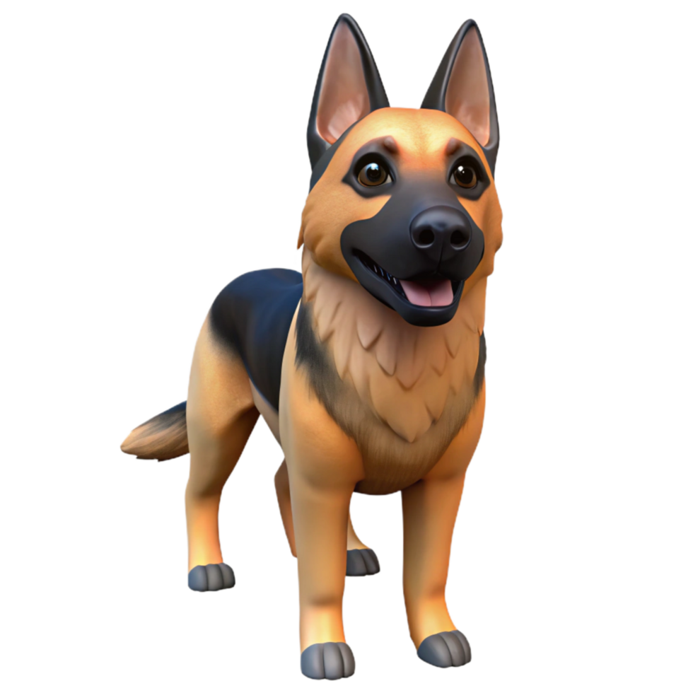 serene abstract Front View German Shepherd Dog Isolated premium png