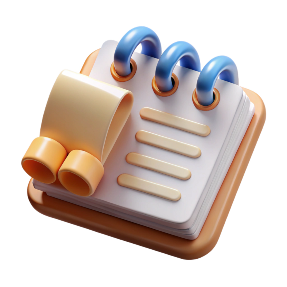wonderful abstract Front View Open Notepad with Marketing Plan Cutout high quality png