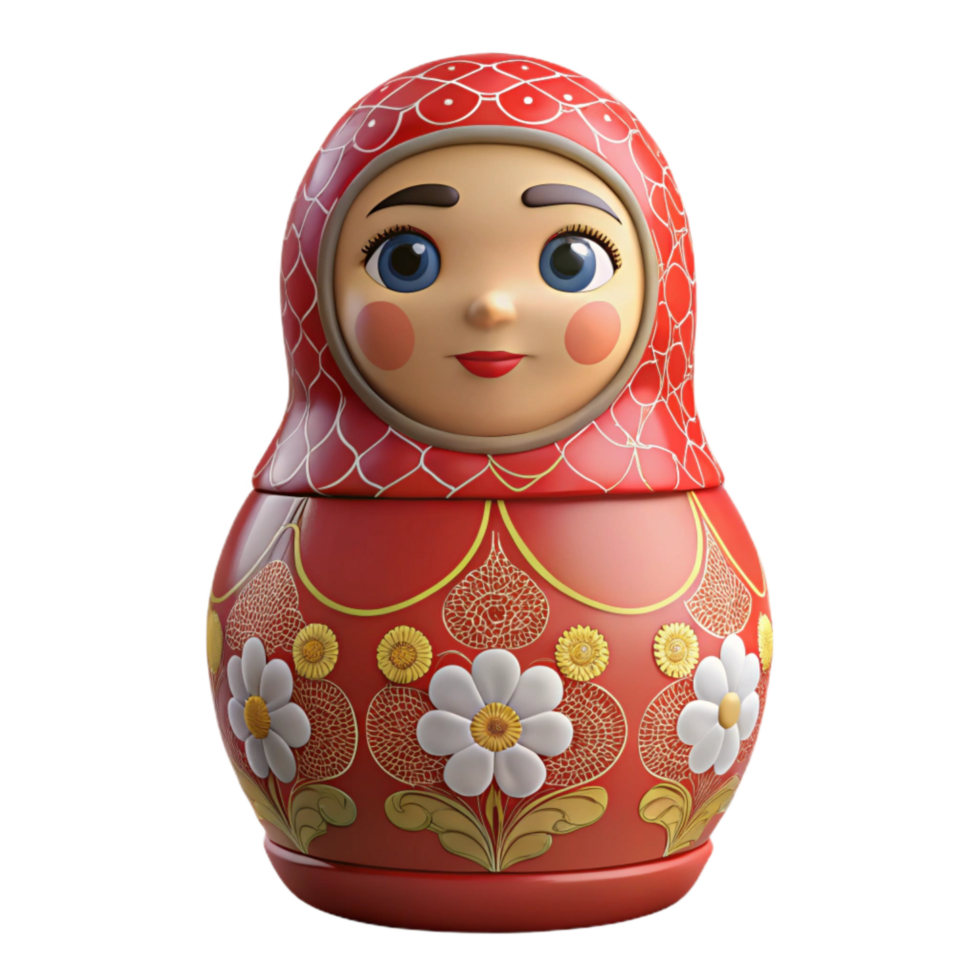serene abstract Front View Traditional Russian Matryoshka Doll Isolated high resolution png