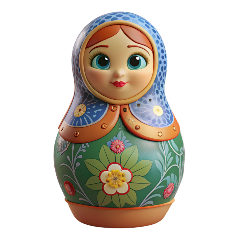 impressive creative Front View Traditional Russian Matryoshka Doll Isolated original png