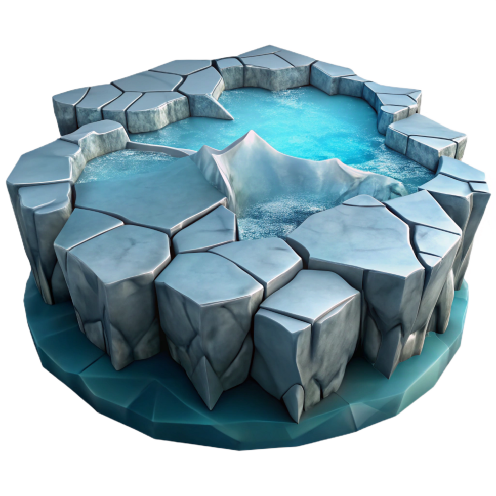 impressive creative Frozen Lake with Ice Cracks Isolated Element genuine png