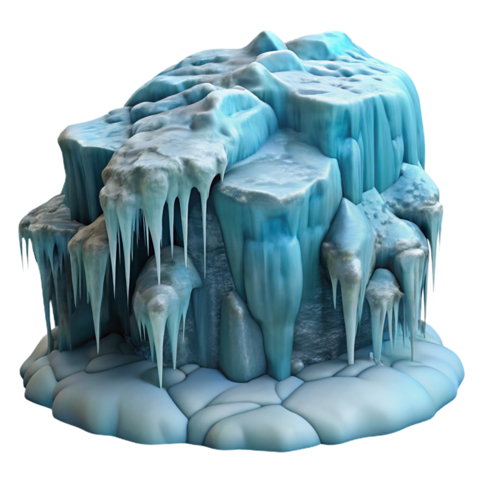 elegant vintage Frozen Waterfall with Icicles Isolated exclusive png