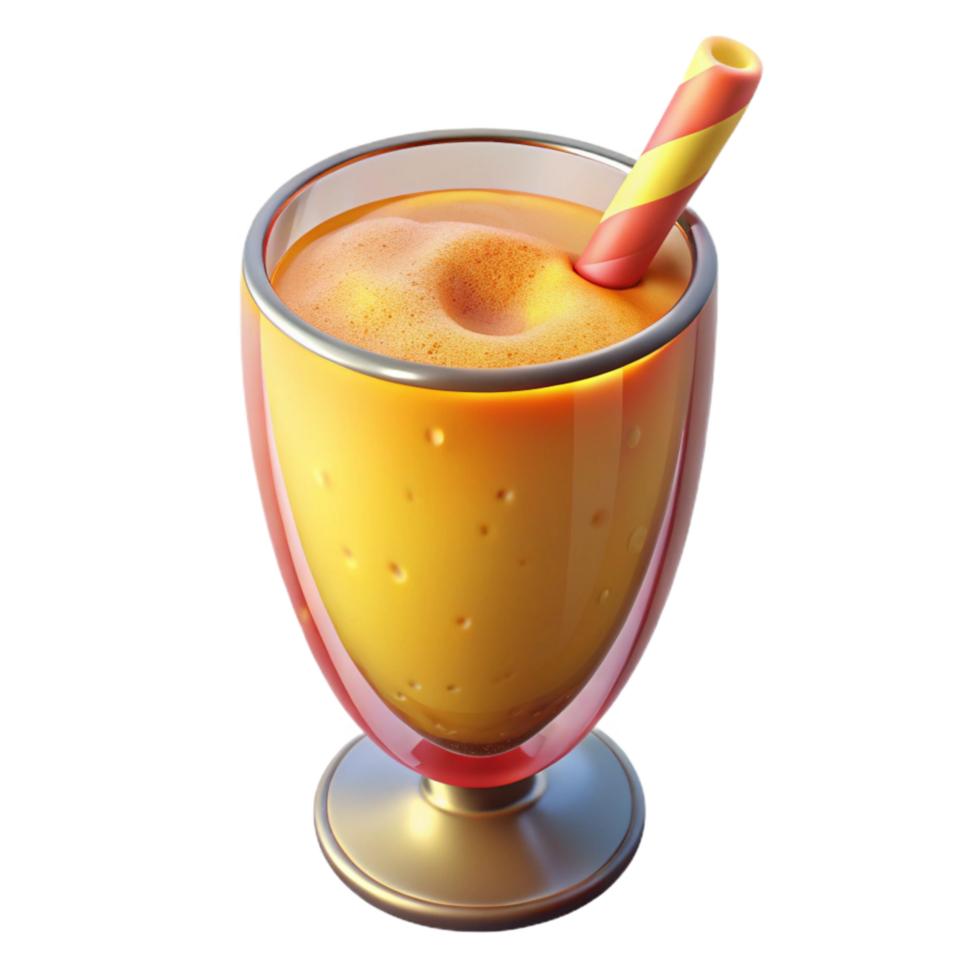 stunning abstract Fruit Smoothie Glass Yellow Orange Transparent Isolated high quality png