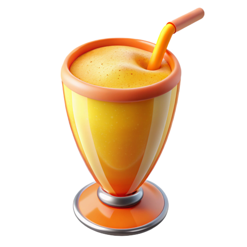 extraordinary contemporary Fruit Smoothie Glass Yellow Orange Transparent Isolated authentic png