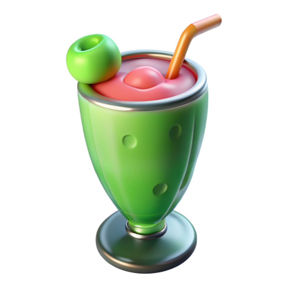 beautiful creative Fruit Smoothie Green Transparent Background Isolated exclusive png
