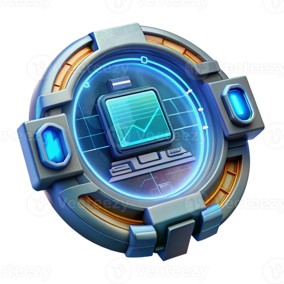 elegant creative Futuristic Hud Element with Data Display Cutout 4K png