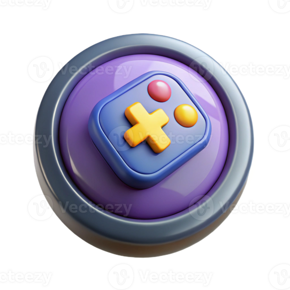 magnificent artistic Game Button Isolated with Blank Space original png