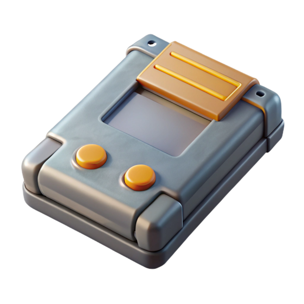 wonderful modern Game Cartridge Gray Plastic Top View Transparent Background high resolution png