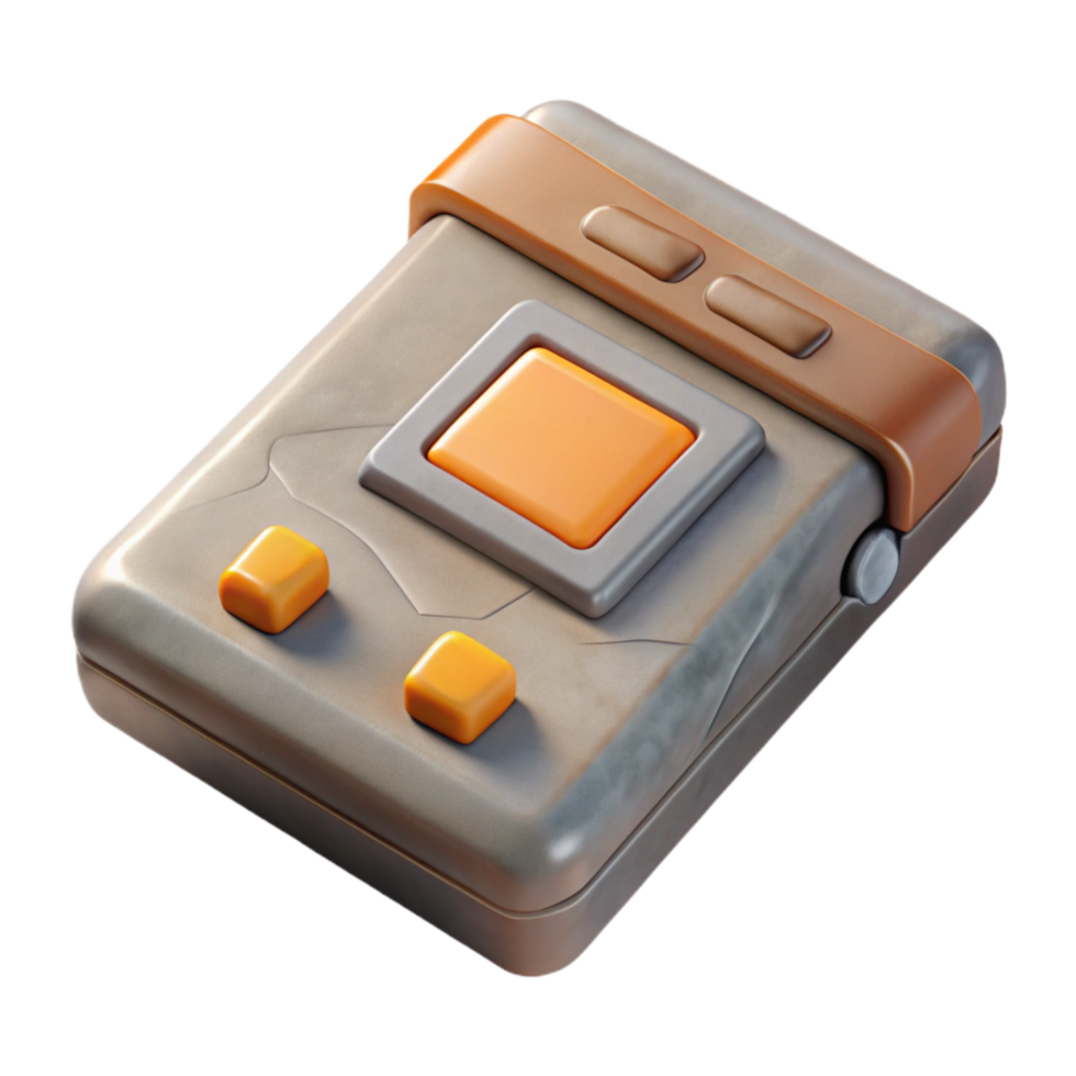 wonderful abstract Game Cartridge Gray Plastic Top View Transparent Background high quality png