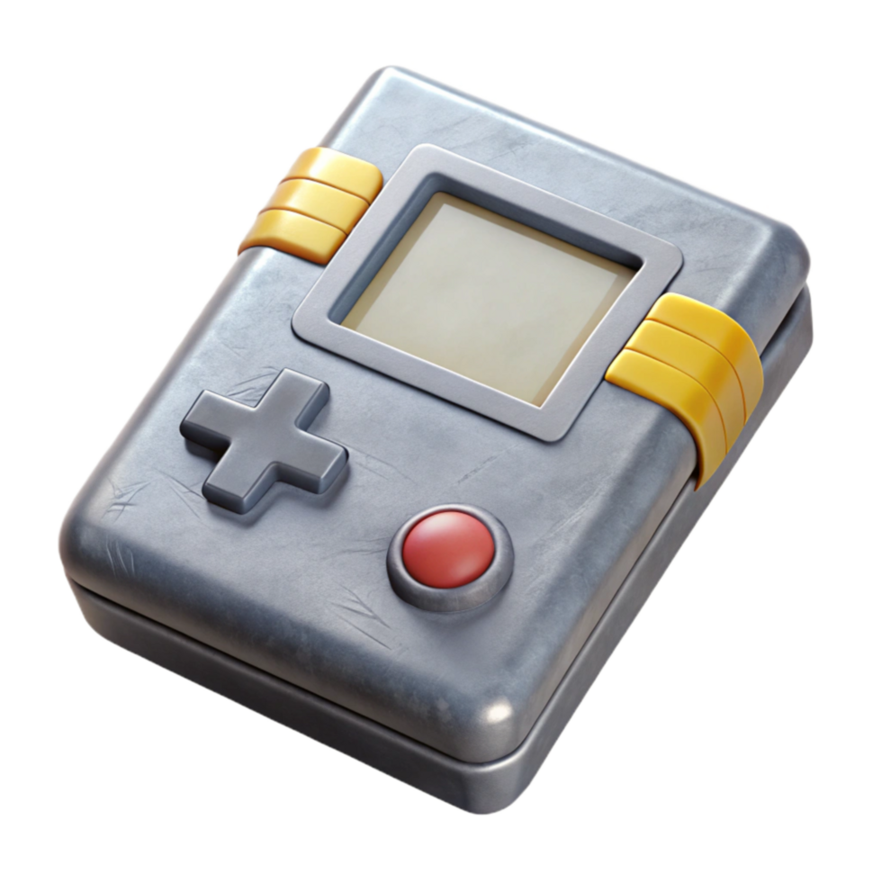 elegant rustic Game Cartridge Gray Plastic Top View Transparent Background original png
