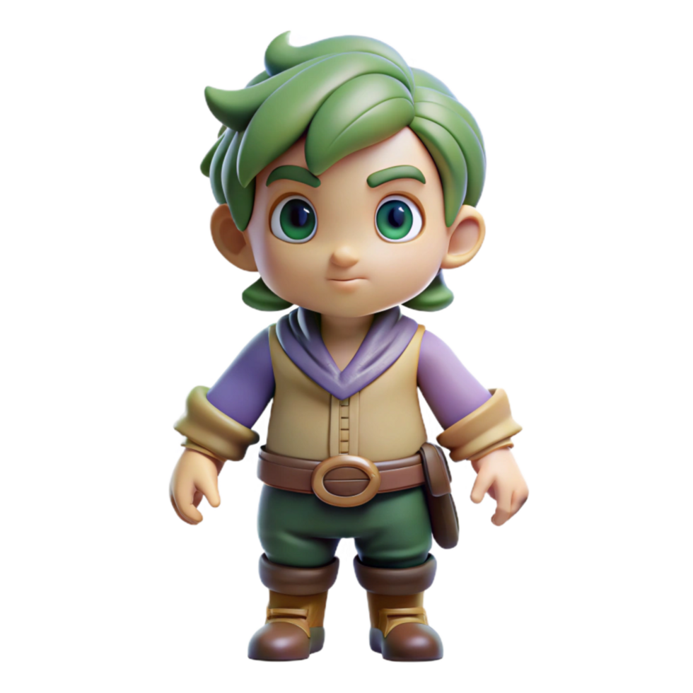 elegant vintage Game Character Sprite Idle Pose Isolated professional png