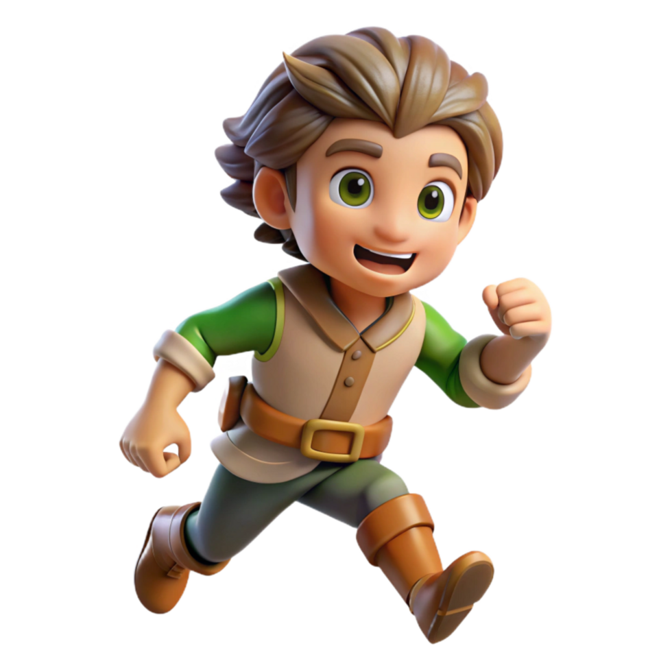 elegant artistic Game Character Sprite Running Pose Transparent Background authentic png