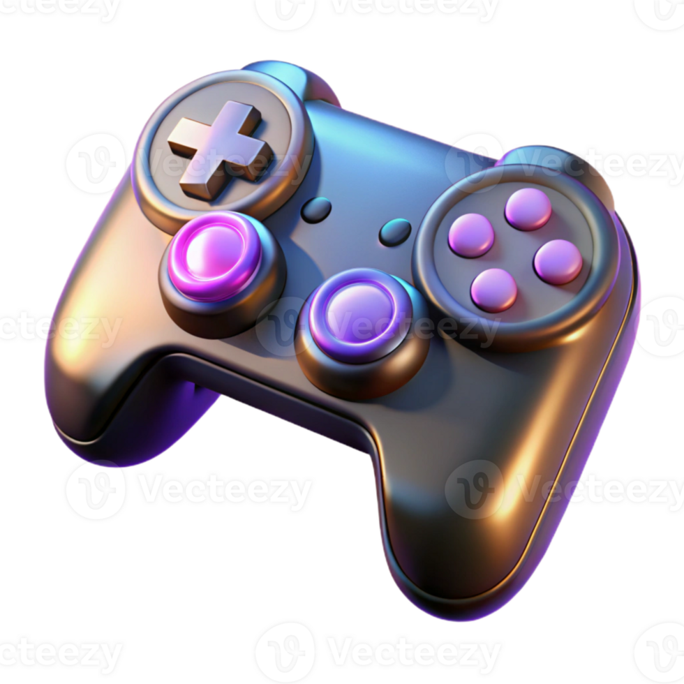 wonderful artistic Game Console Controller Buttons Illuminated Transparent Background detailed png