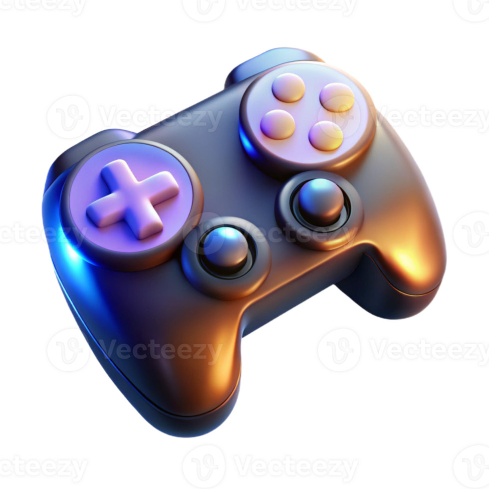 extraordinary modern Game Console Controller Buttons Illuminated Transparent Background high resolution png