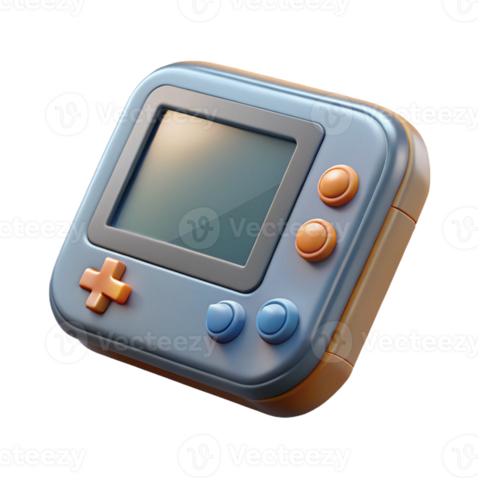 beautiful creative Game Console Handheld Device Front View Transparent Background 4K png