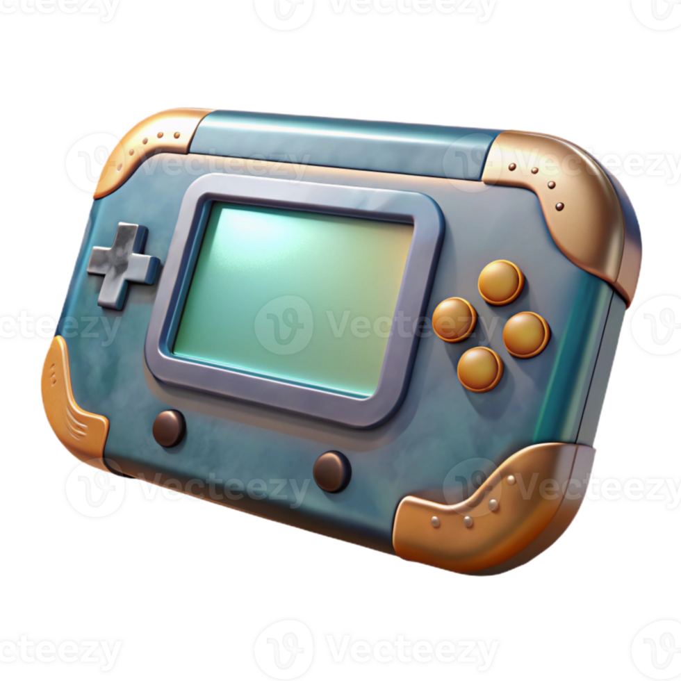wonderful vintage Game Console Handheld Device Front View Transparent Background exclusive png