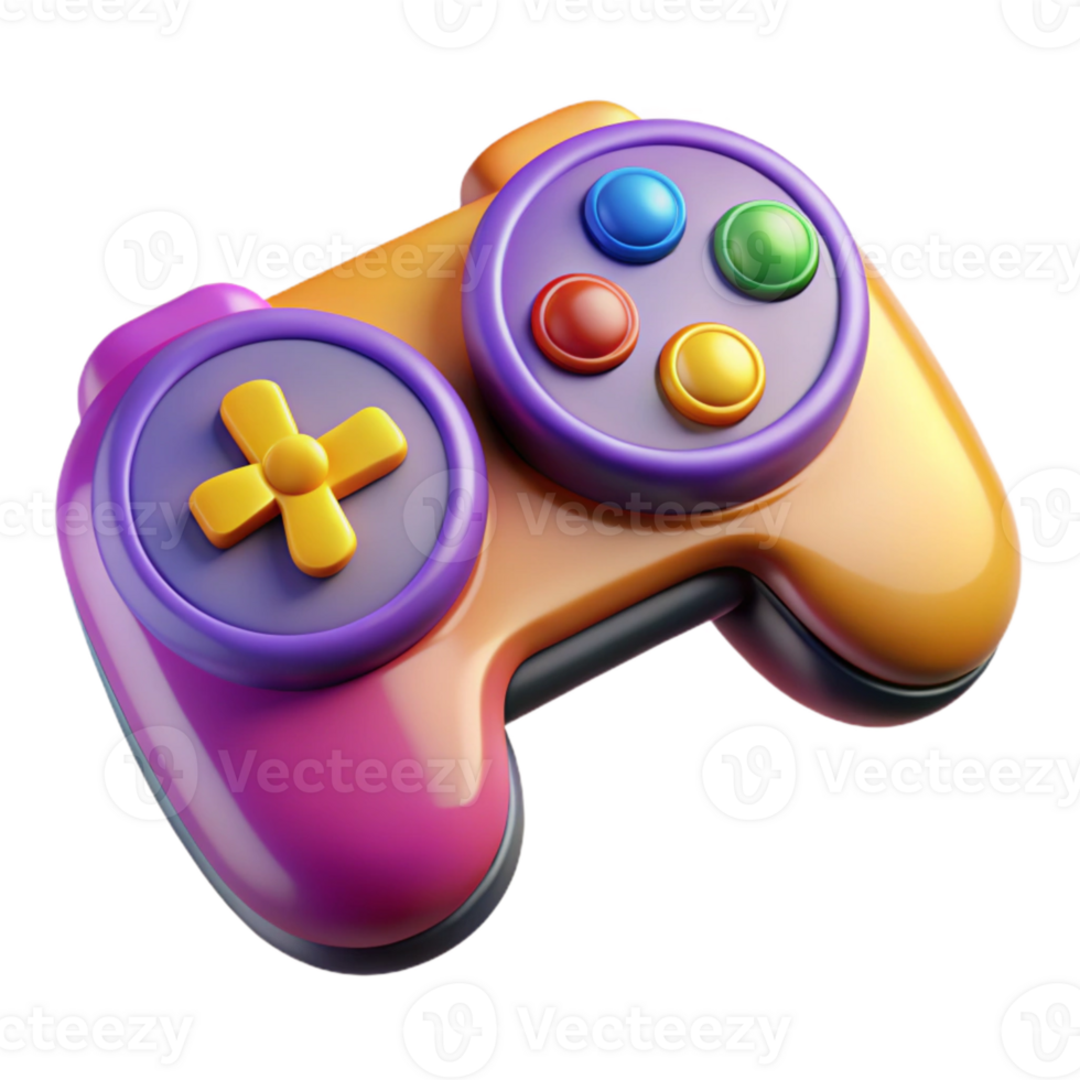 stunning minimalist Game Controller Buttons Multicolored Top View Cutout professional png