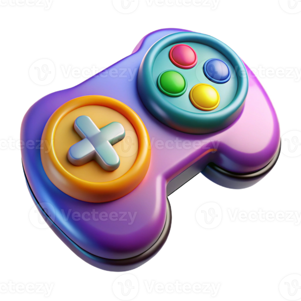 impressive vintage Game Controller Buttons Multicolored Top View Cutout 4K png