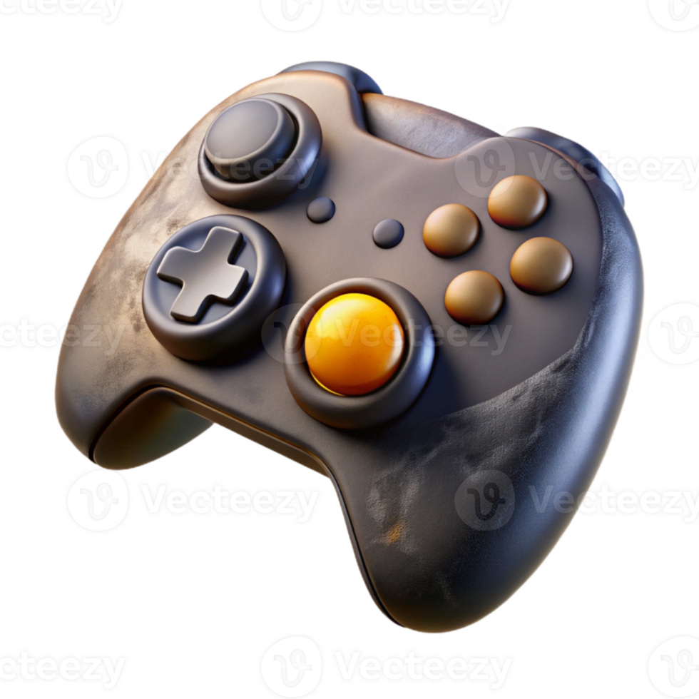 dramatic classic Game Controller Buttons Xbox Style Black Isolated Background professional png