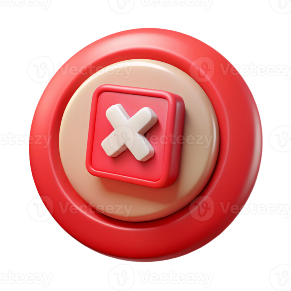 serene vintage Game Exit Button Red Color Isolated premium png