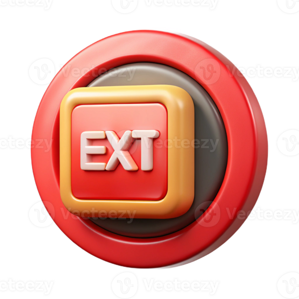 stunning vintage Game Exit Button Red Color Isolated high quality png