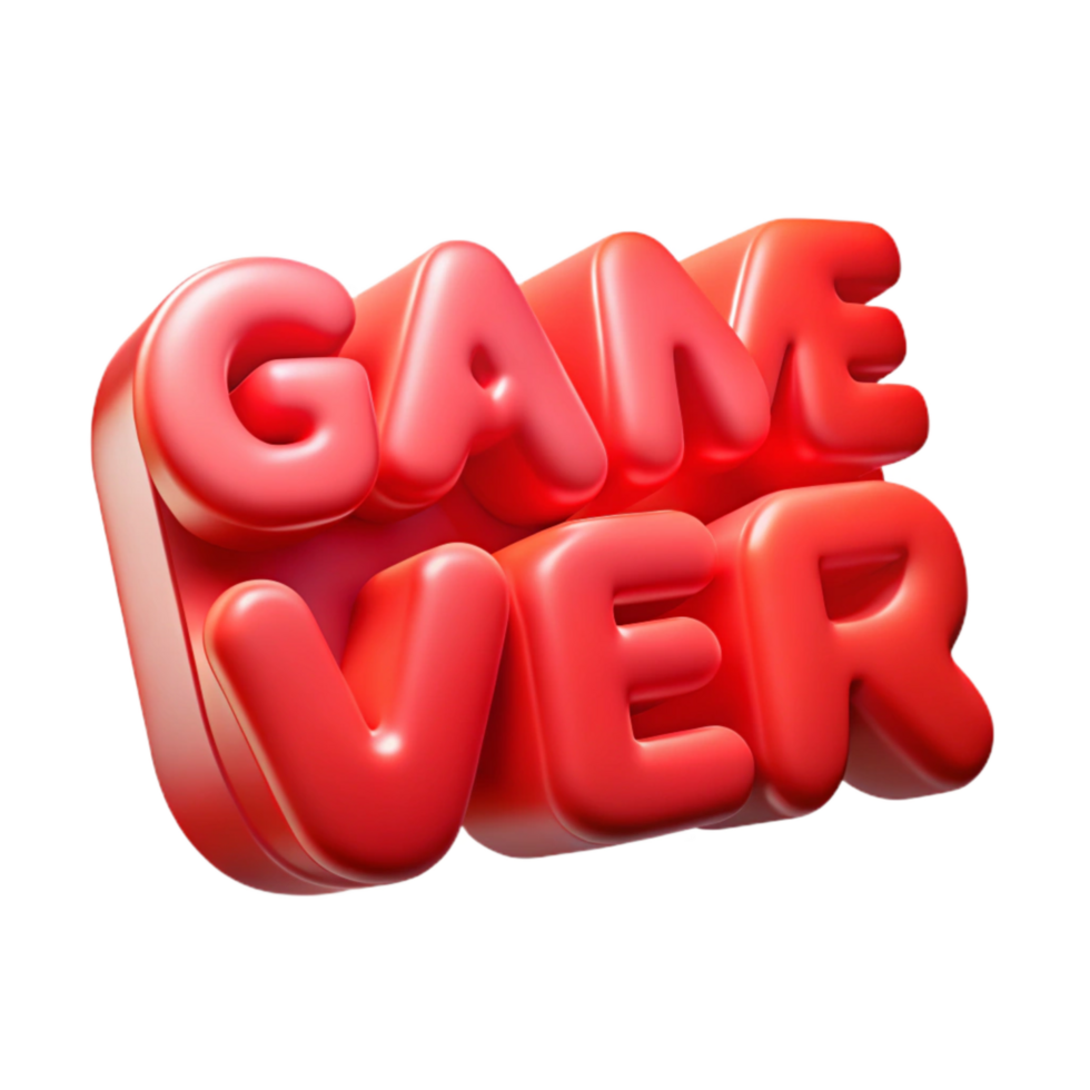 stunning contemporary Game Over Text Effect Red Gradient Transparent exclusive png