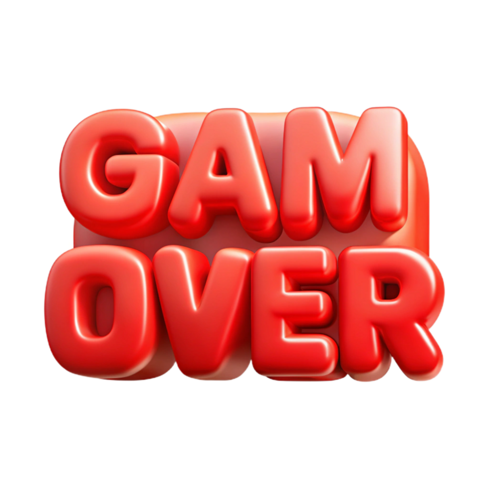 stunning rustic Game Over Text Effect Red Gradient Transparent original png
