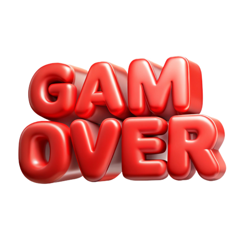 stunning abstract Game Over Text Effect Red Gradient Transparent exclusive png
