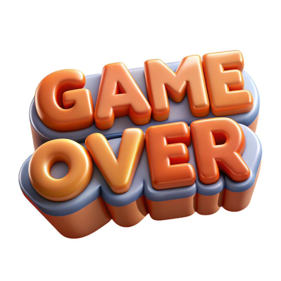 magnificent abstract Game Over Text Retro Style Cutout high quality png