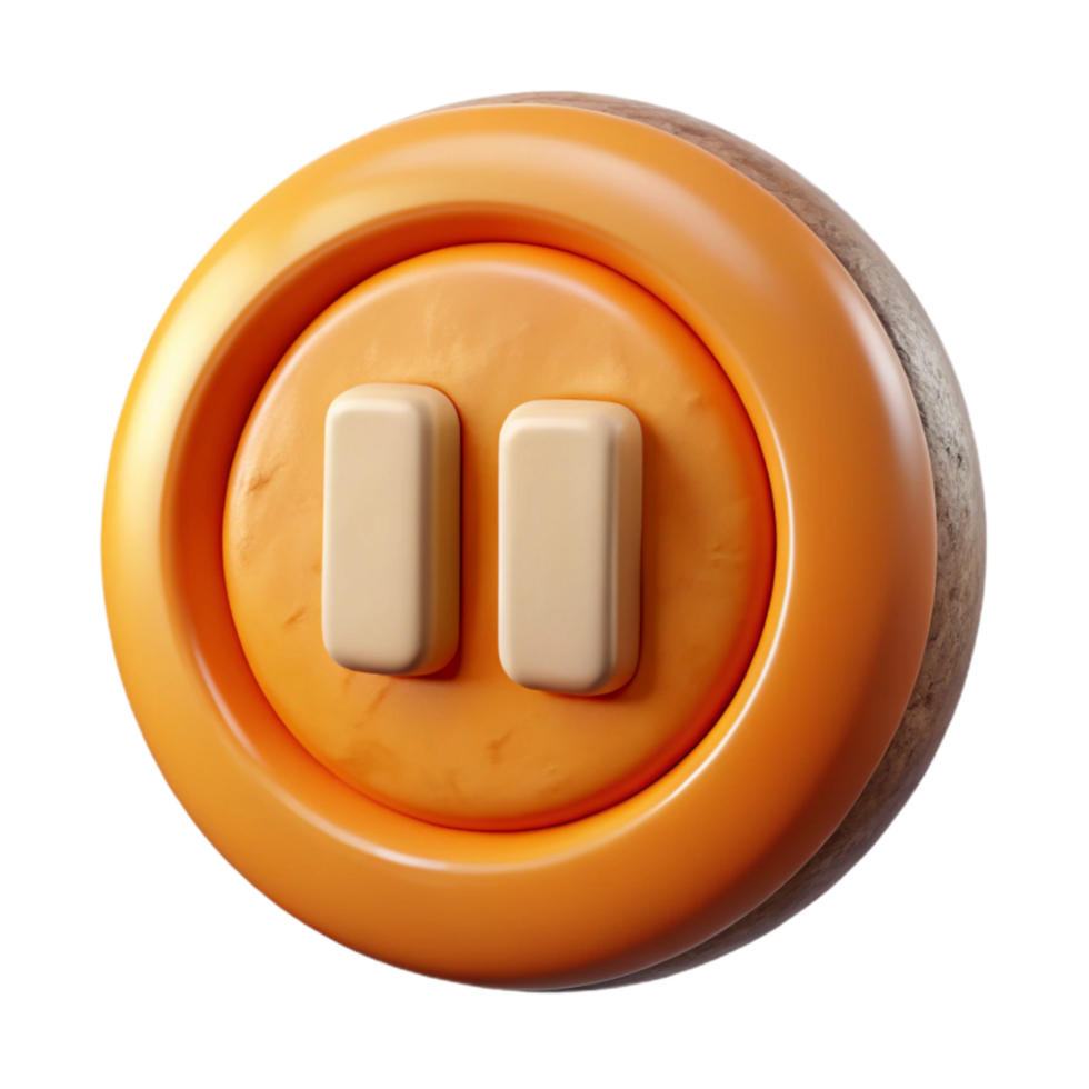 wonderful contemporary Game Pause Button Orange Color Cutout exclusive png