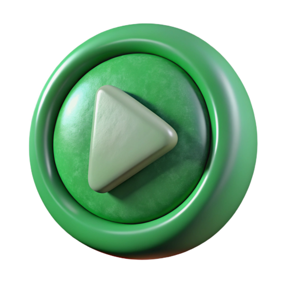 elegant minimalist Game Play Button Green Color Cutout high resolution png
