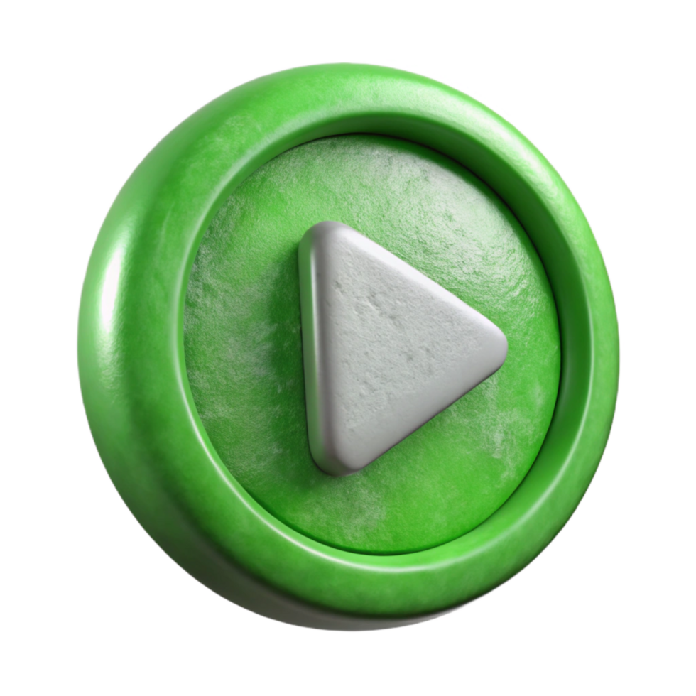 beautiful abstract Game Play Button Green Color Cutout professional png