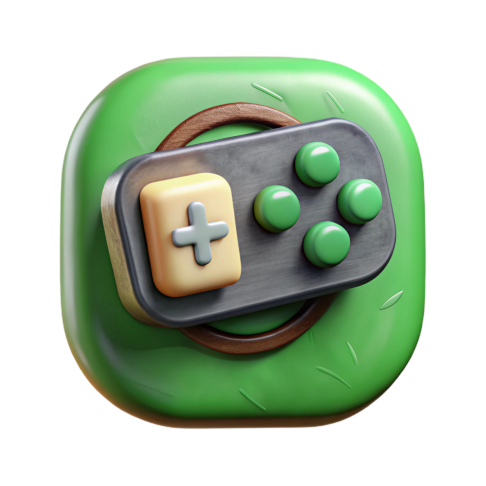 wonderful abstract Game Save Icon Green Color Cutout authentic png