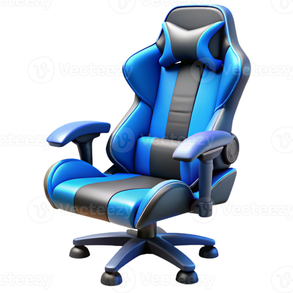 serene abstract Gaming Chair Racing Style Blue and Black Transparent Background original png