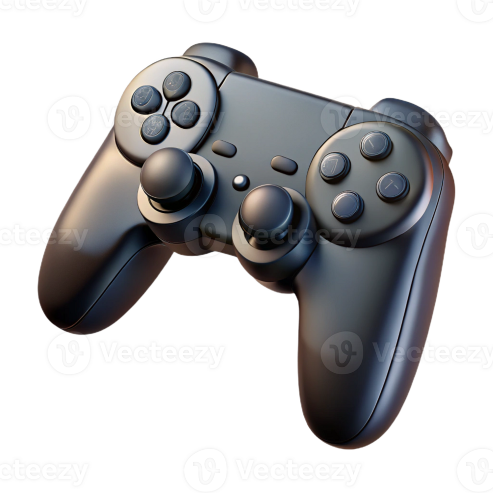 beautiful contemporary Gaming Controller Top View Black Isolated Cutout authentic png