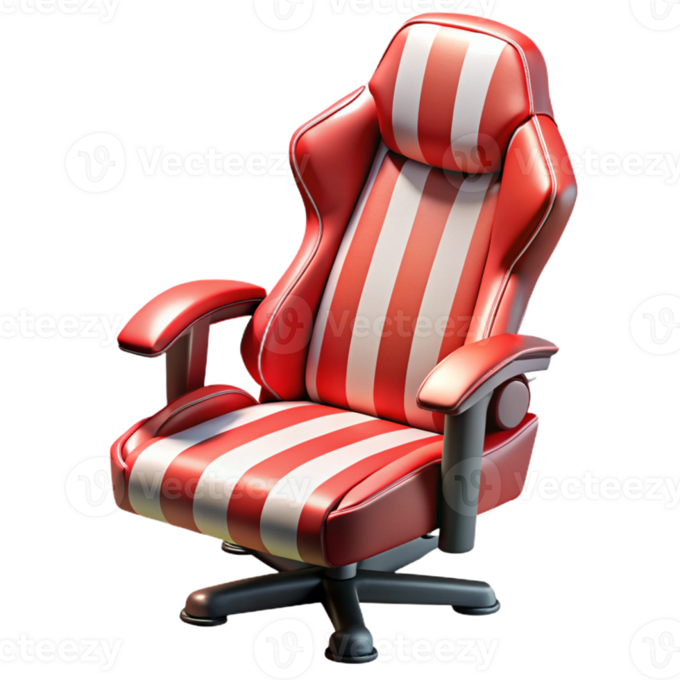 dramatic abstract Gaming Chair with Red Stripes Isolated on Transparent Background professional png