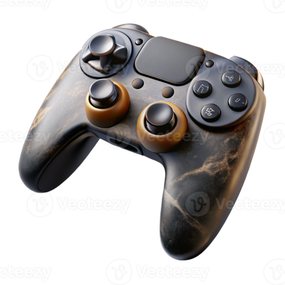 stunning creative Gaming Controller Top View Black Isolated Cutout genuine png