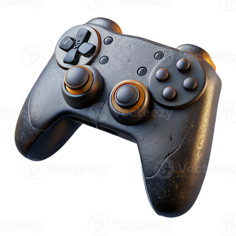 serene minimalist Gaming Controller Top View Black Isolated Cutout high resolution png