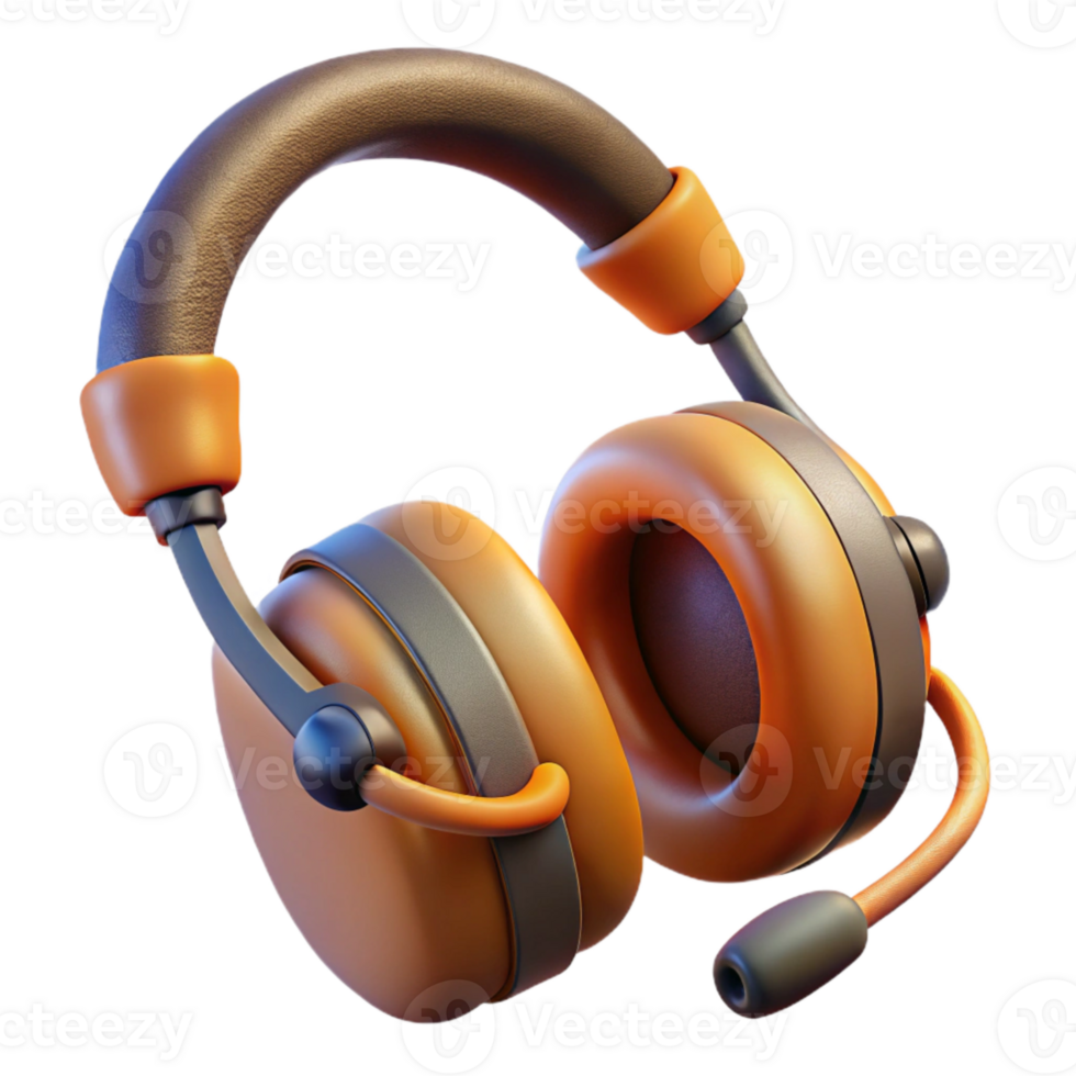 beautiful classic Gaming Headphones with Microphone Isolated high resolution png